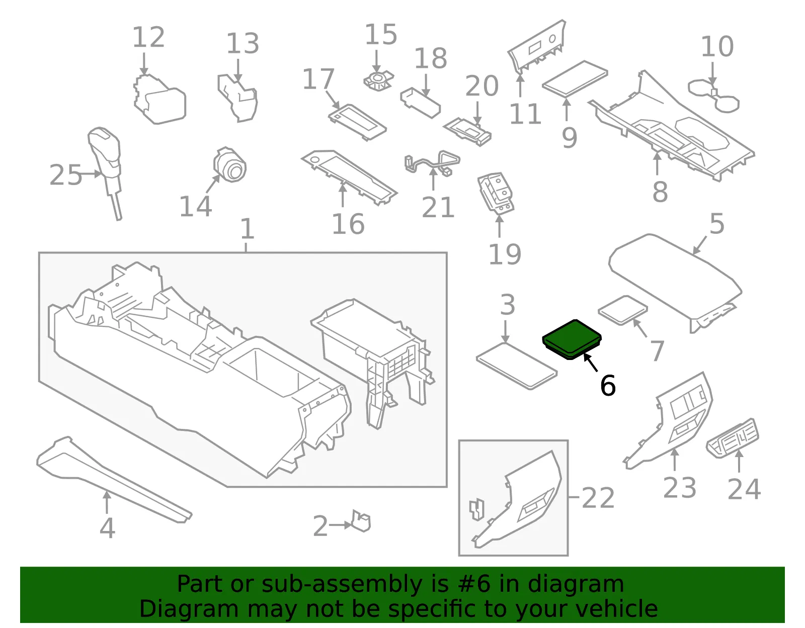 Console Tray - Nissan (969A1-6CA0A) - view 2