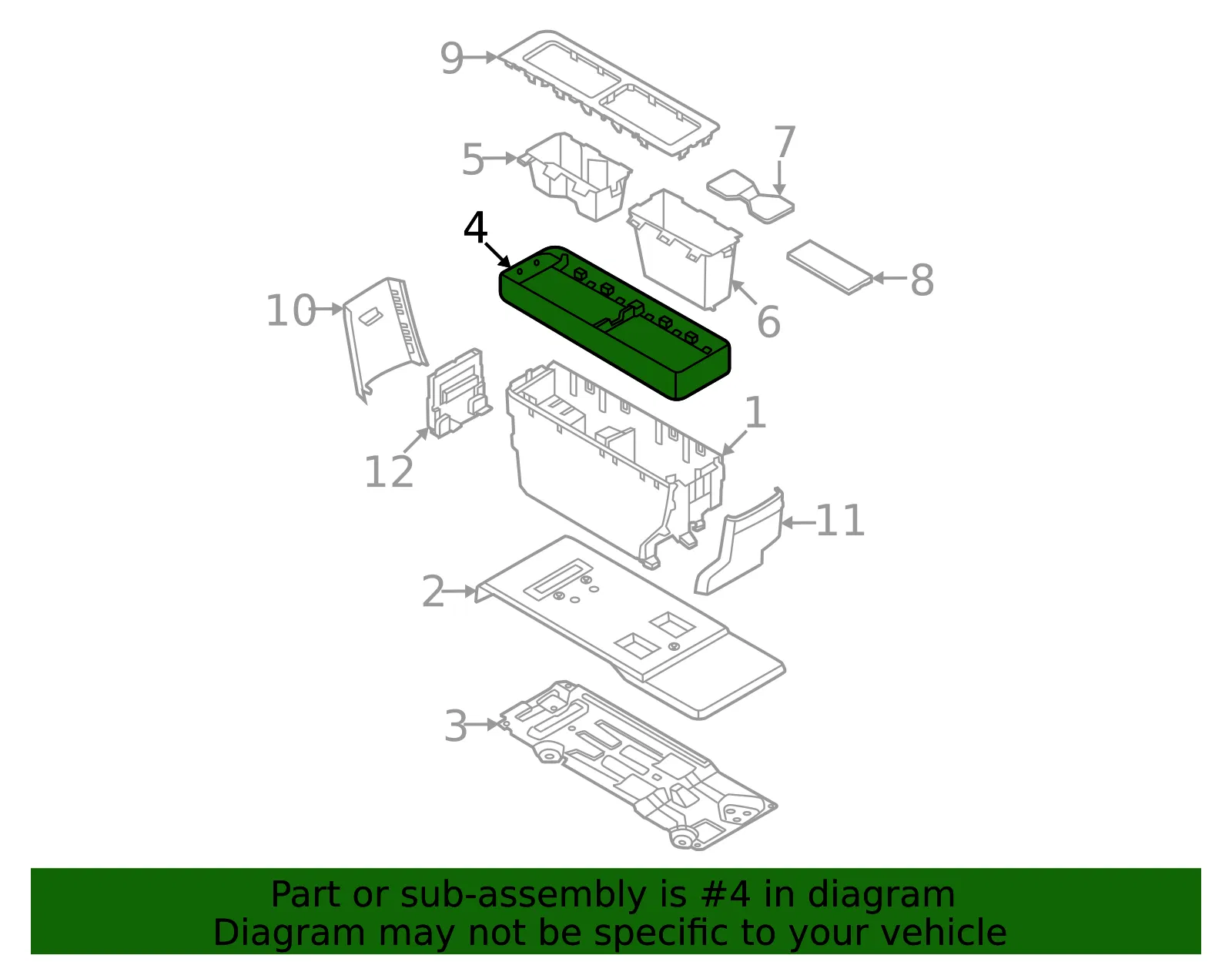 Console Trim Panel - Nissan (969D2-6TA0C) - view 2