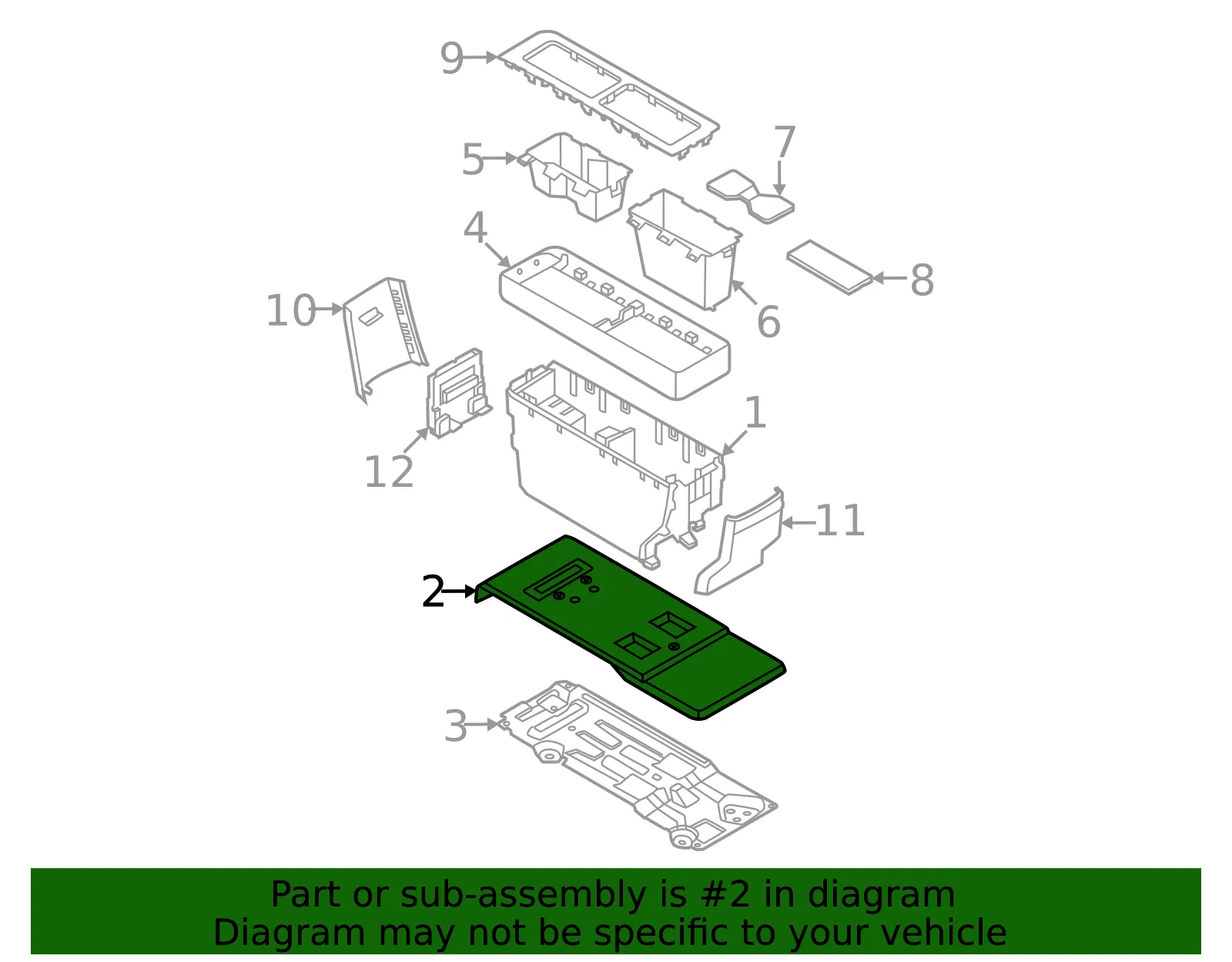 Console Panel - Nissan (969D3-6TA0A) - view 2
