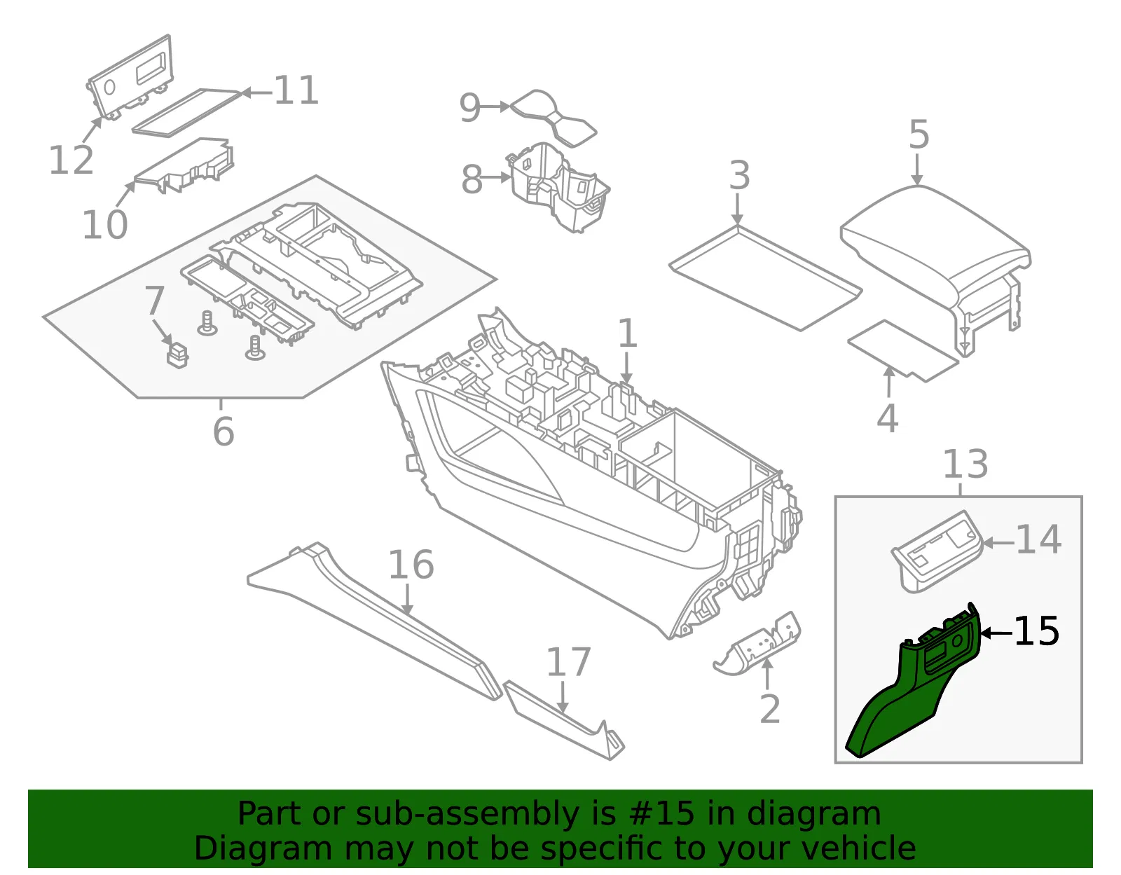 Console Panel - Nissan (969J2-6TA6A) - view 2