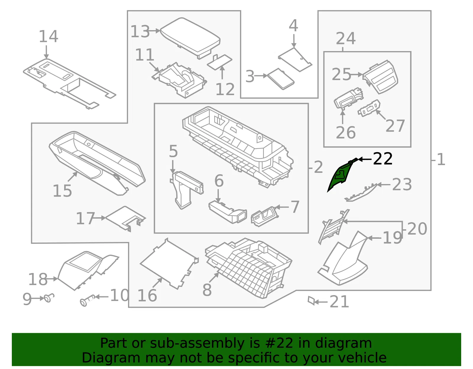 Console Panel Bracket - Nissan (969U9-5MR1A) - view 2