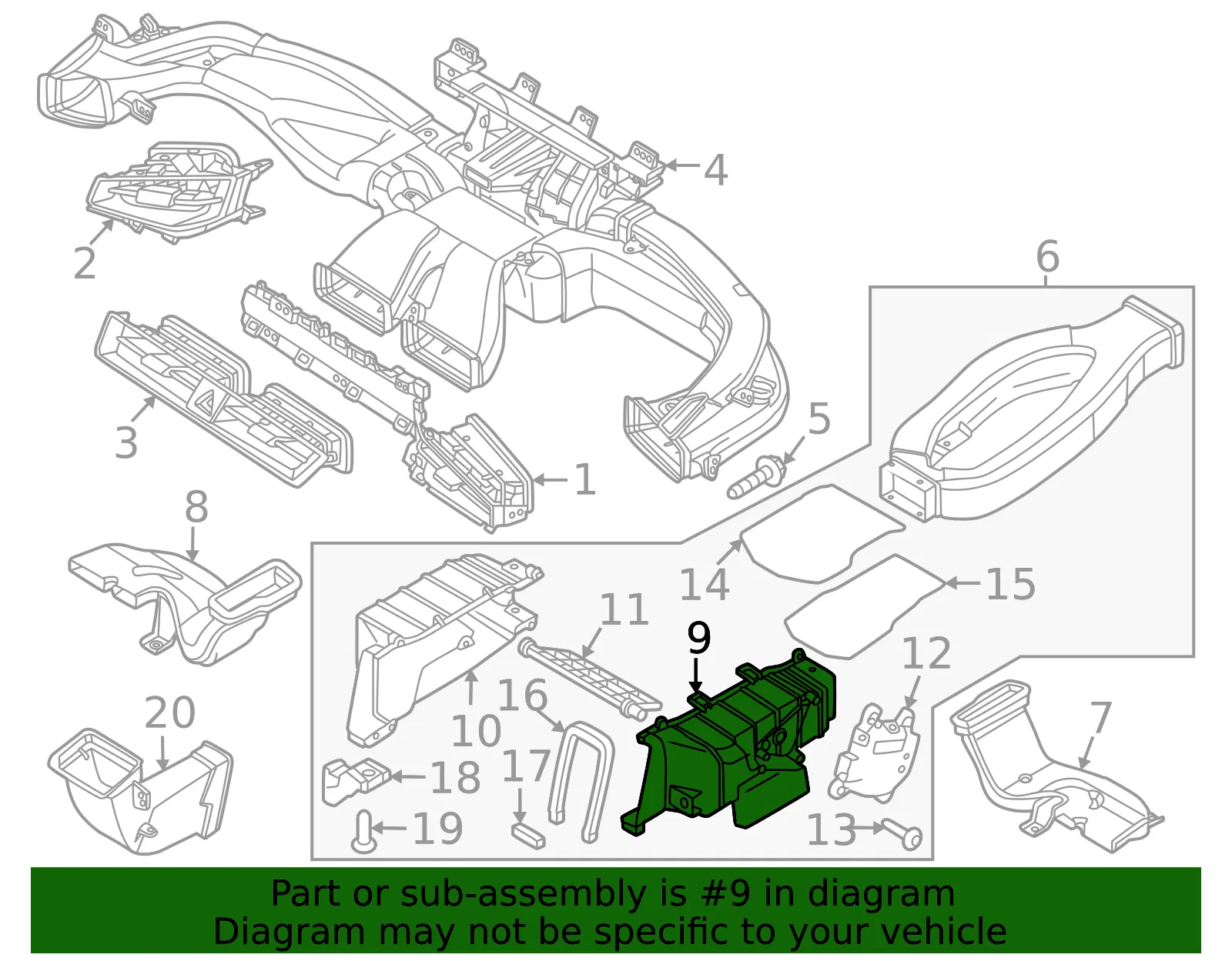 Air Outlet Case - Kia (97134-AT510) - view 2