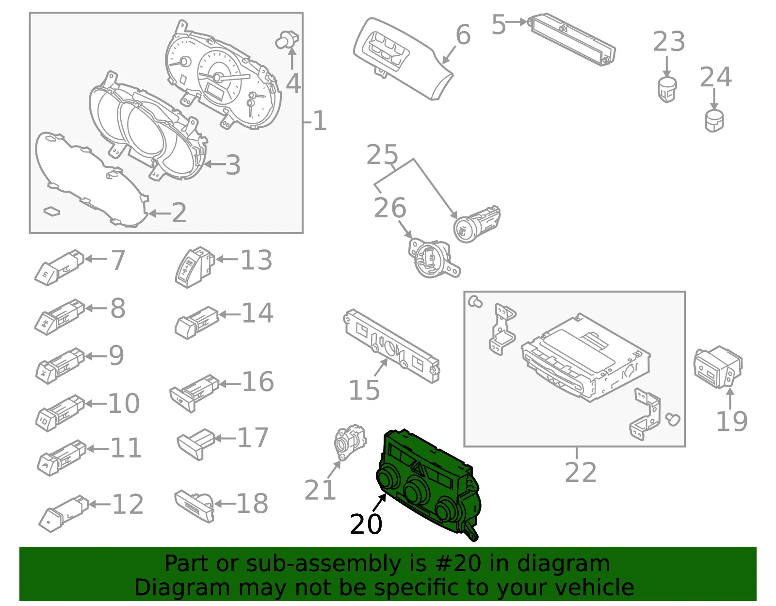 Dash Control Unit - Kia (97250-1U450CA) - view 3