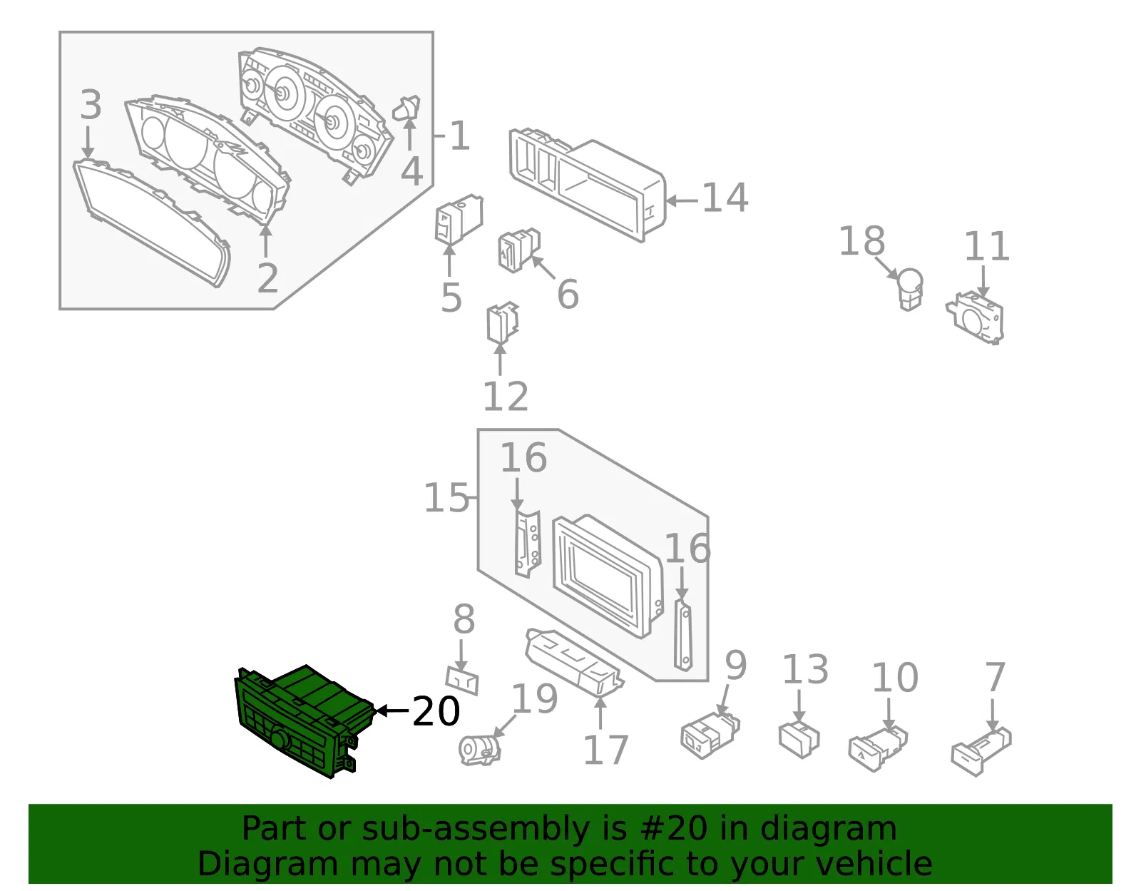 Dash Control Unit - Kia (97250-3F70095) - view 2