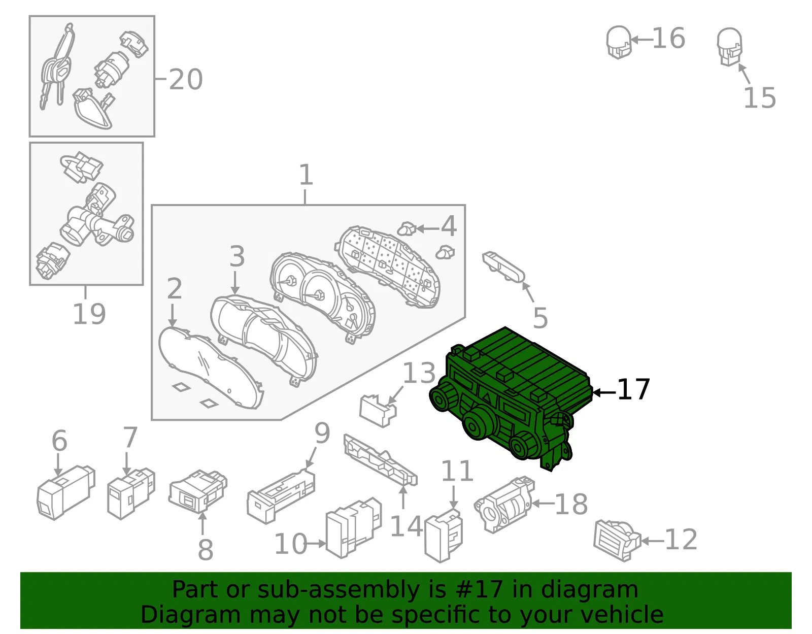 Dash Control Unit - Kia (97250-4D005VA) - view 2