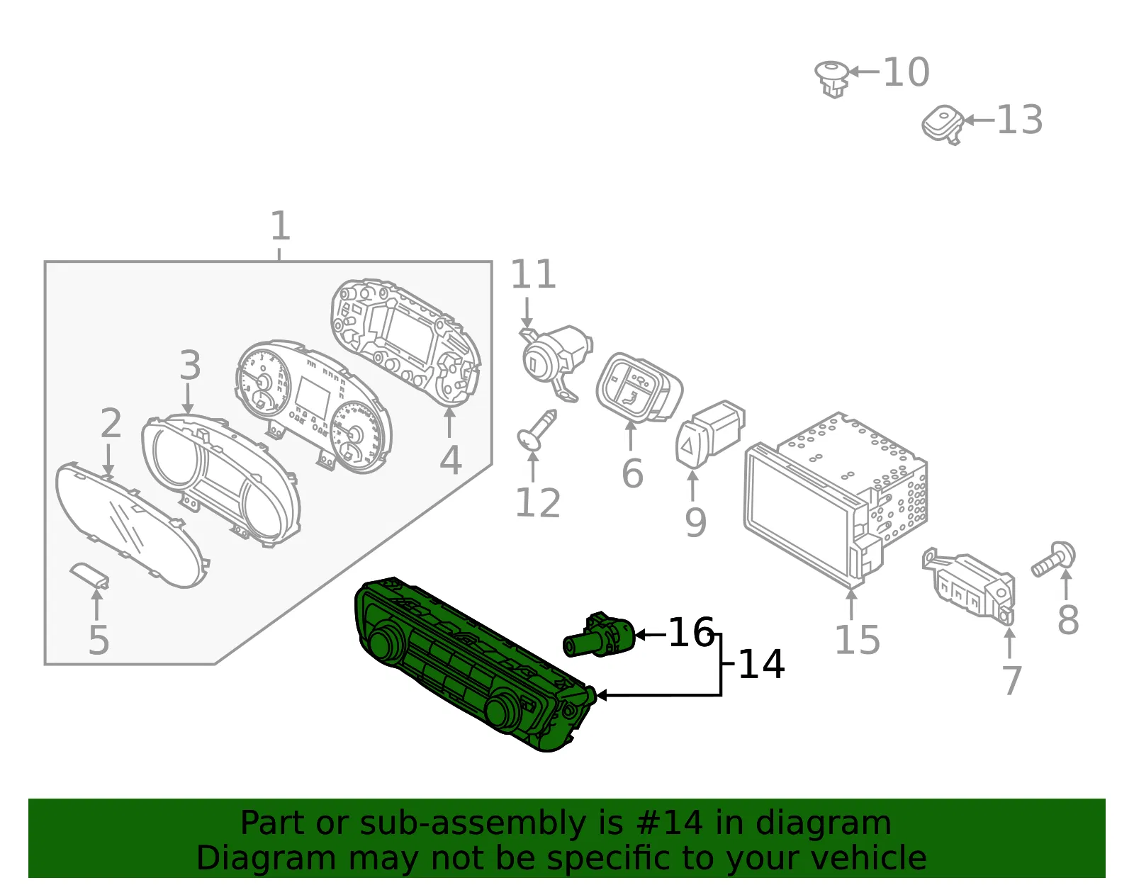 Dash Control Unit - Kia (97250-A8910WK) - view 2