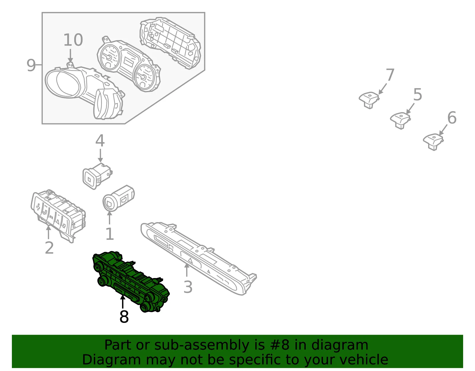 Dash Control Unit - Kia (97250-A9040WK) - view 2
