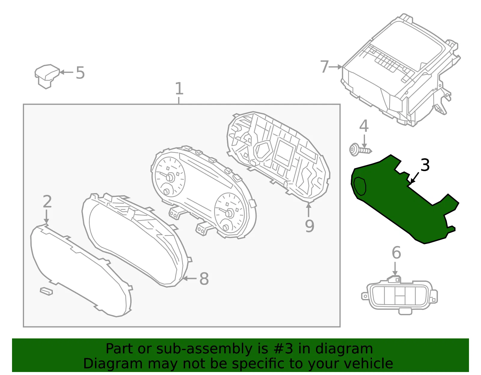 Dash Control Unit - Kia (97250-K0350WK) - view 2