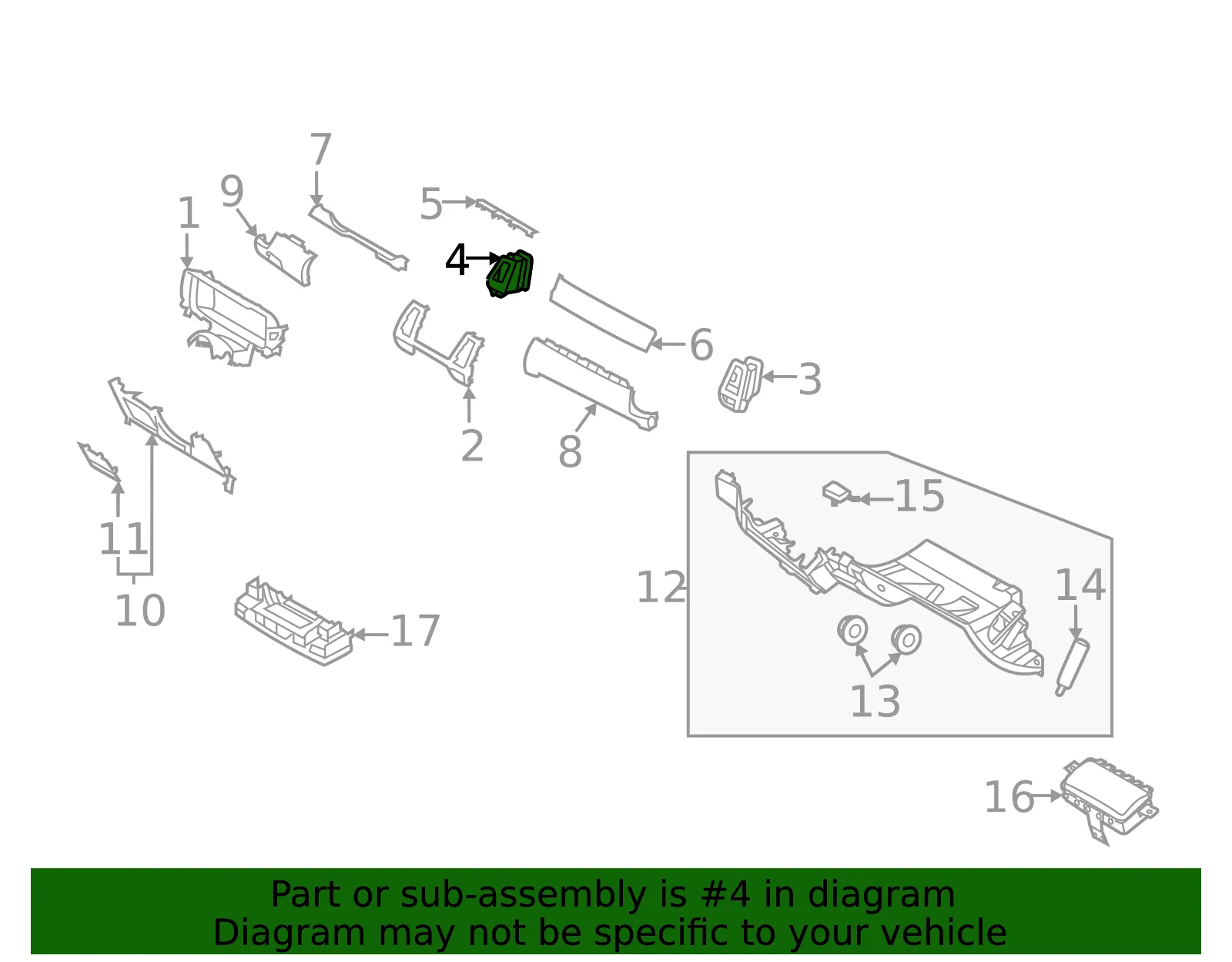 Air Outlet Vent - Kia (97410-R5000FMS) - view 2