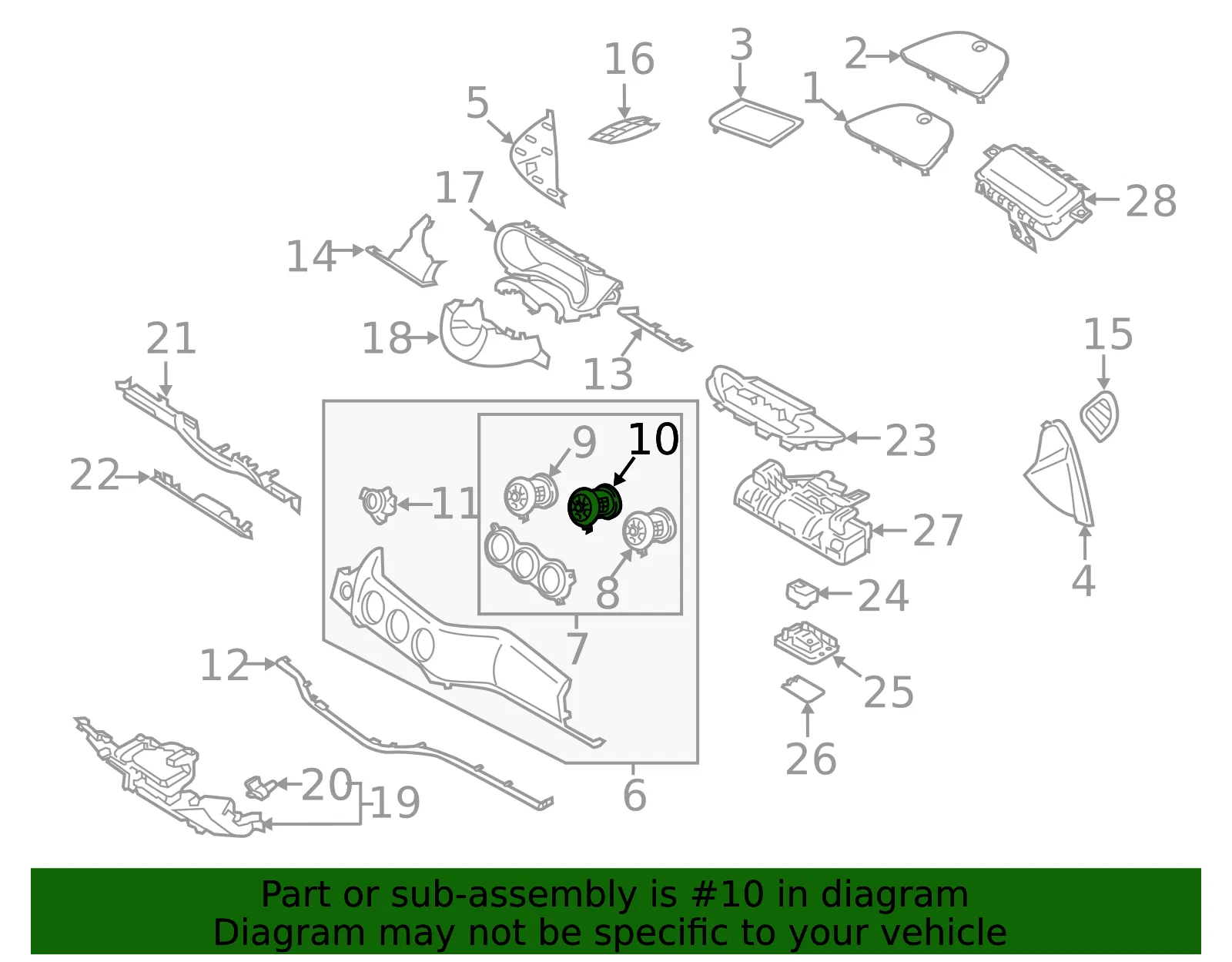 Air Outlet Vent - Kia (97430-J5000) - view 2