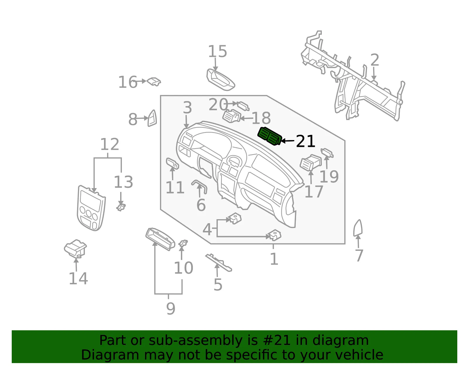 Center Outlet - Kia (97440-FD000) - view 2