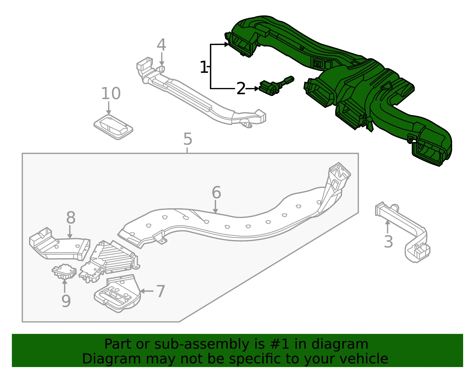 Air Distributor - Kia (97470-CV000) - view 2