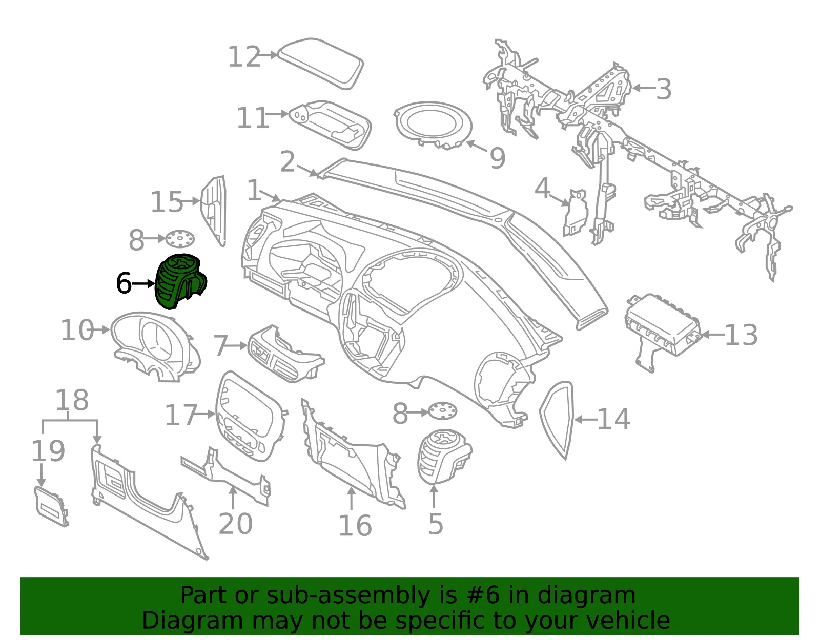 Vent - Kia (97480-B2AB0BF6) - view 2