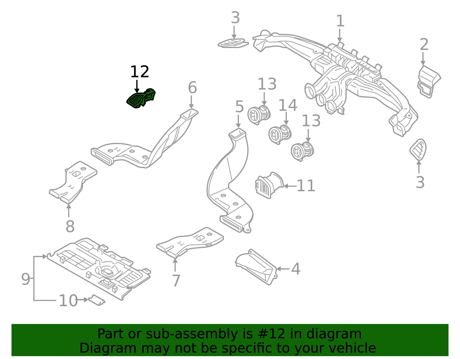 Air Outlet Vent - Kia (97480-J5000FHV) - view 2