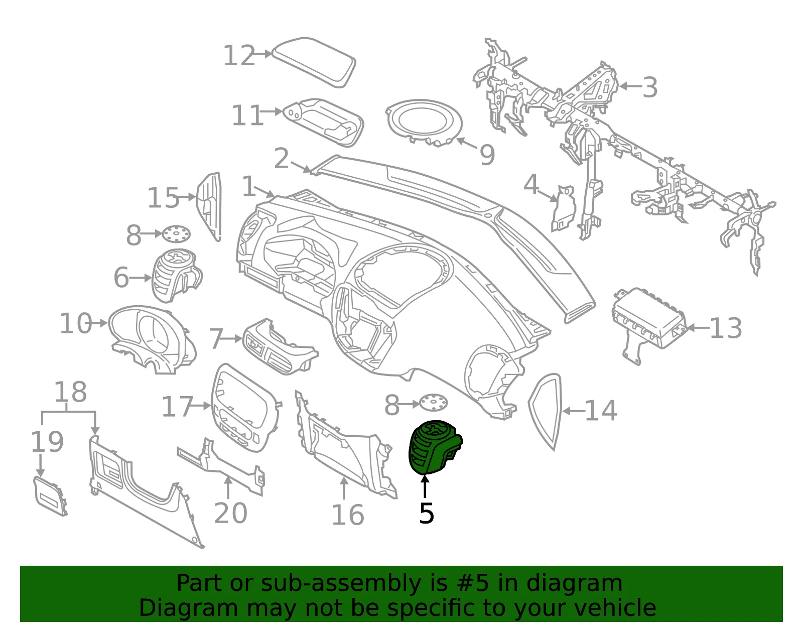 Vent - Kia (97490-B2100BF6) - view 2