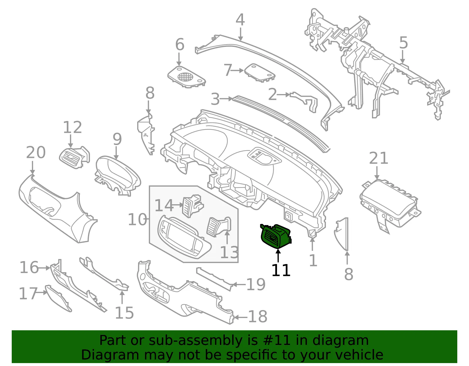 Air Outlet Vent - Kia (97490-C6100CP5) - view 2