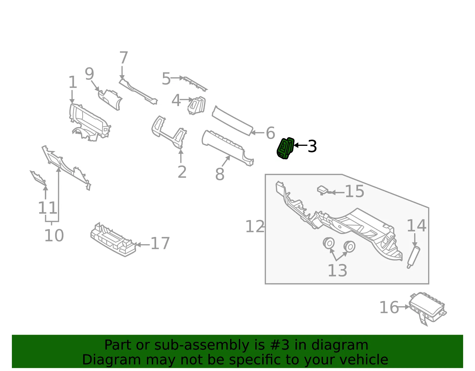 Air Outlet Vent - Kia (97490-R5000FMS) - view 2