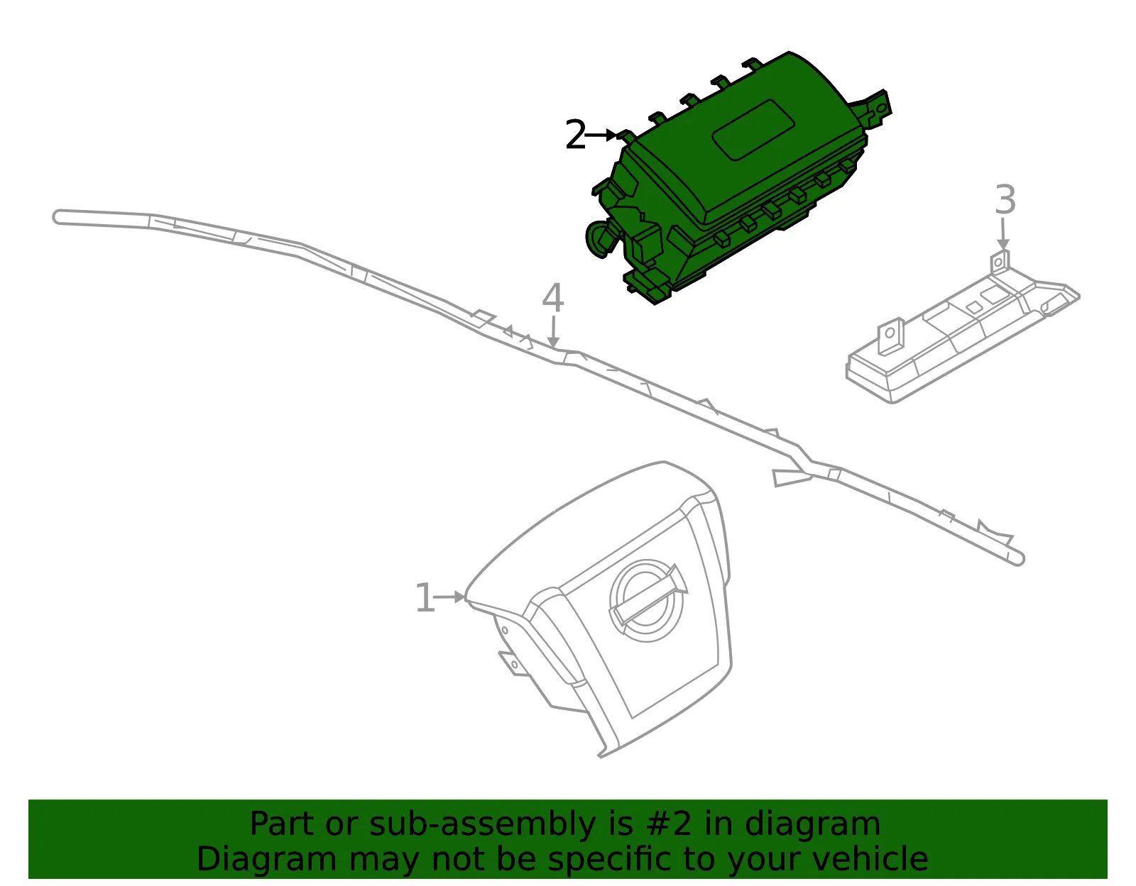 Instrument Panel Air Bag - Nissan (98515-9BV8A) - view 2