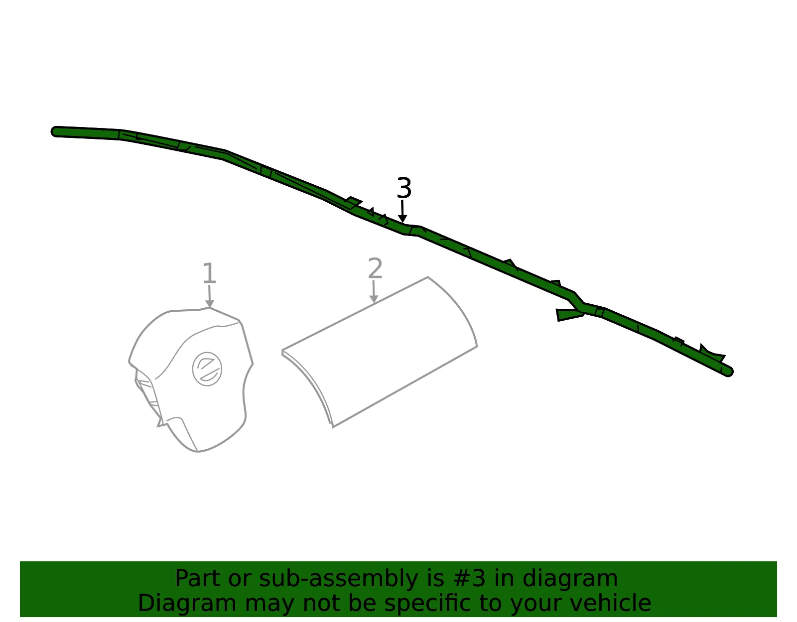 Head Air Bag - Passenger Side (RH) - Nissan (985P0-9BN8B) - view 2
