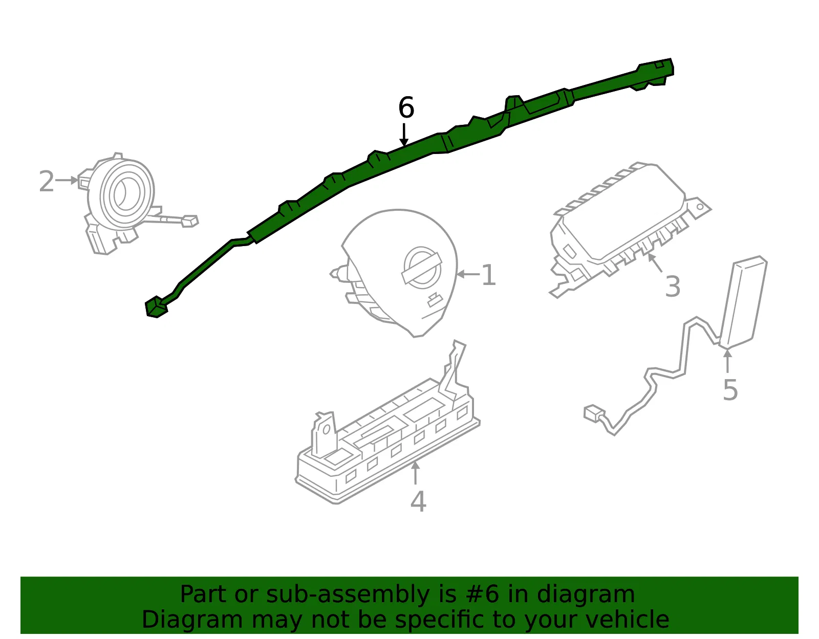 Head Air Bag - Driver's Side (LH) - Nissan (985P1-5RL8A) - view 2