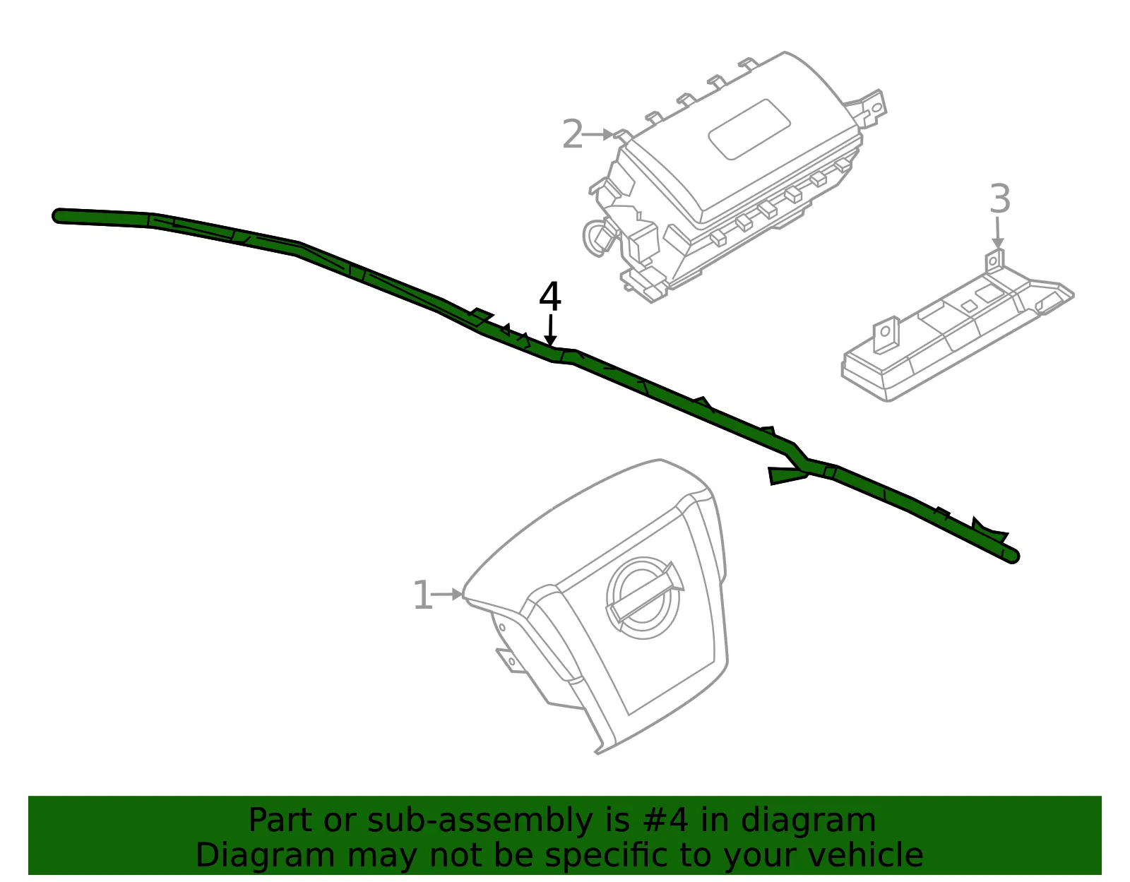 Curtain Air Bag - Nissan (985P1-9BU9C) - view 2