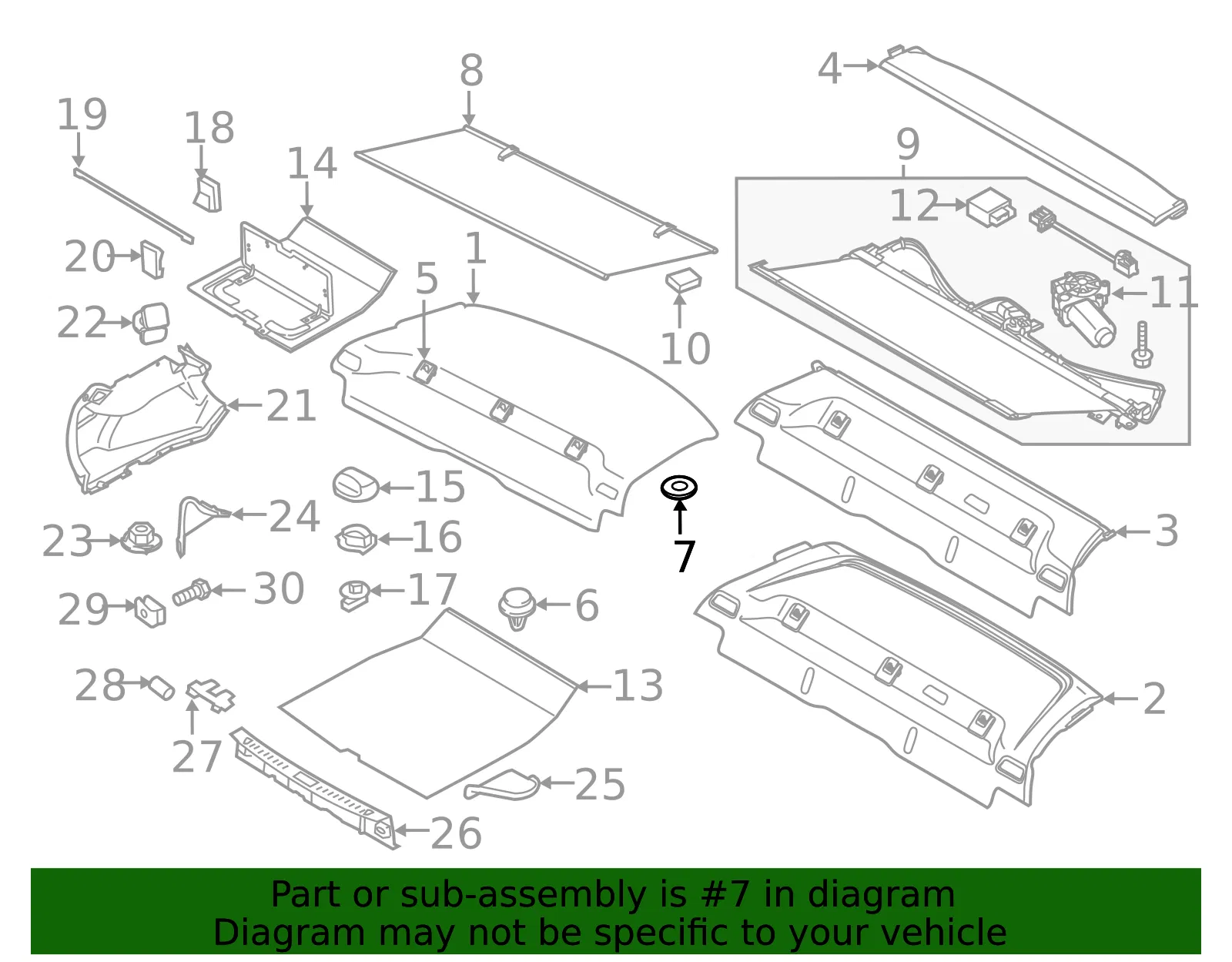 Package Tray Trim Clip - Volvo (987174) - view 3