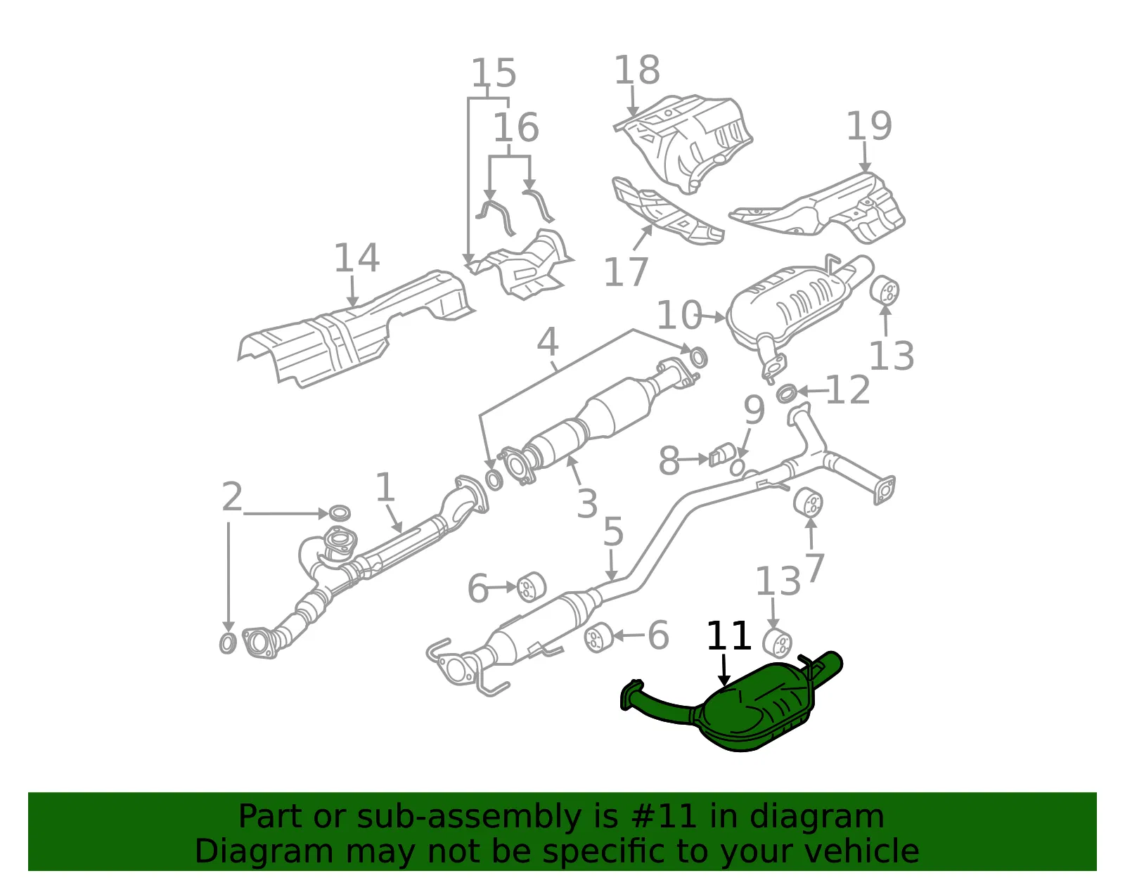 Silencer L Main - Driver's Side (LH) - Mazda (AJ49-40-200) - view 2