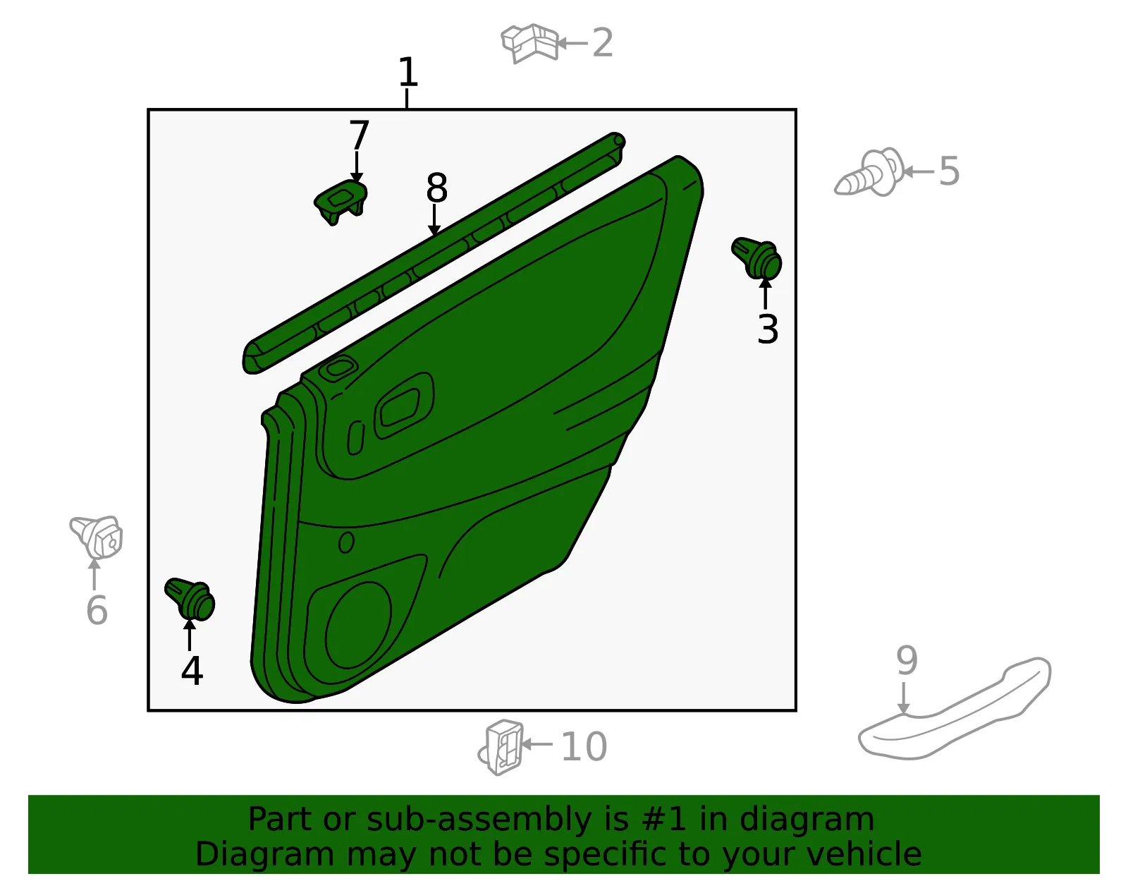 Trim Panel Assembly - Passenger Side (RH) - Mazda (B25D-68-520J-43) - view 2