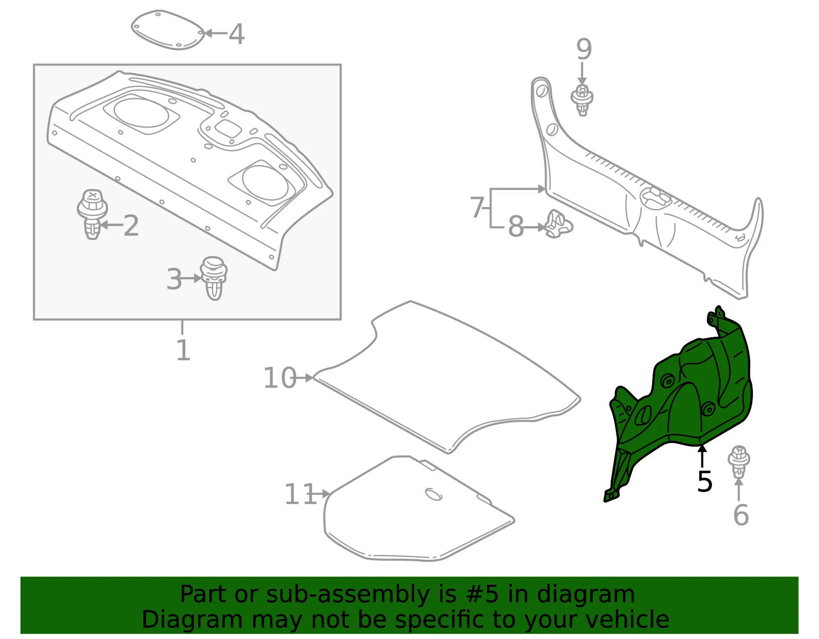 Trim R Trunk  Sde - MAZDA (B25D6885104) - view 2