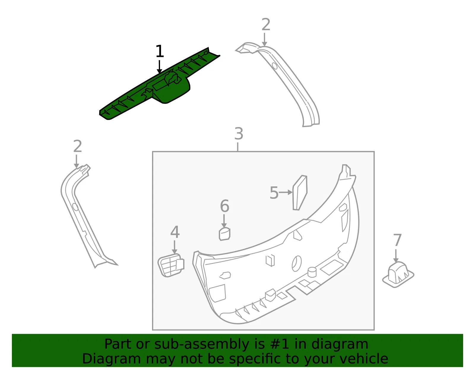 Trim Liftgate Upper - MAZDA (B32H68930C02) - view 2