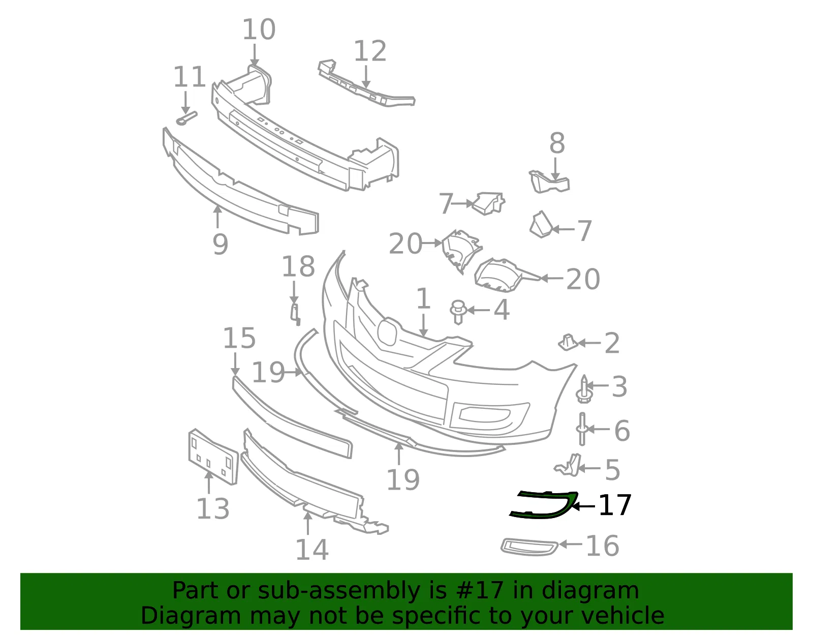 Trim Ring - Passenger Side (RH) - Mazda (B37F-50-C11B) - view 3