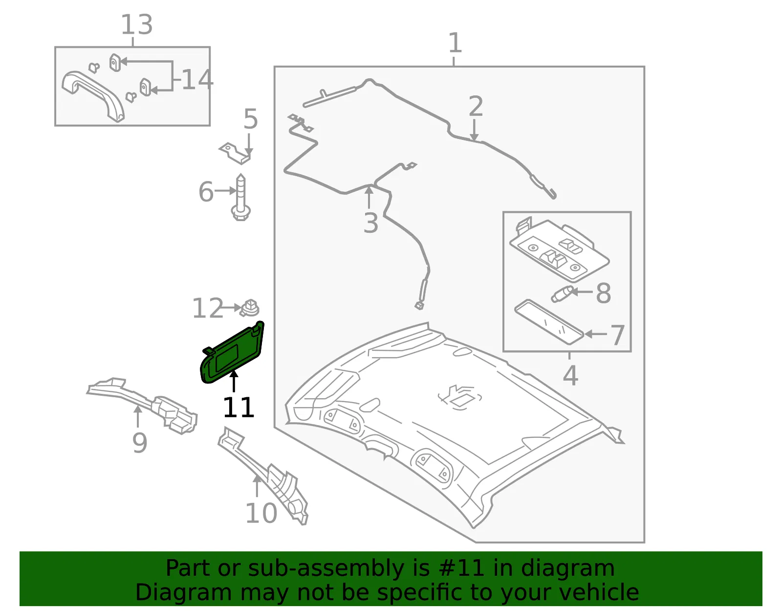 SUN VISOR R - MAZDA (BAN769270B30) - view 2