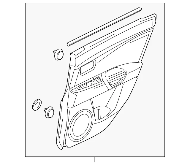 Trim Panel Assembly - Driver's Side (LH) - Mazda (BAP1-68-55YB-02)