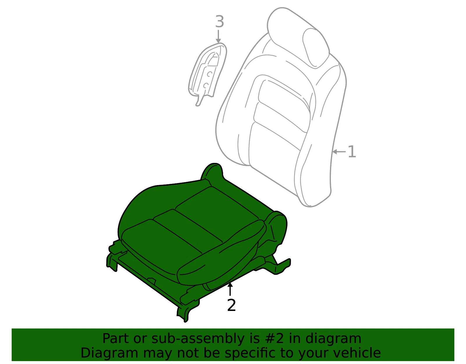 Cushion Assembly - Driver's Side (LH) - Mazda (BAP1-88-160-02) - view 2