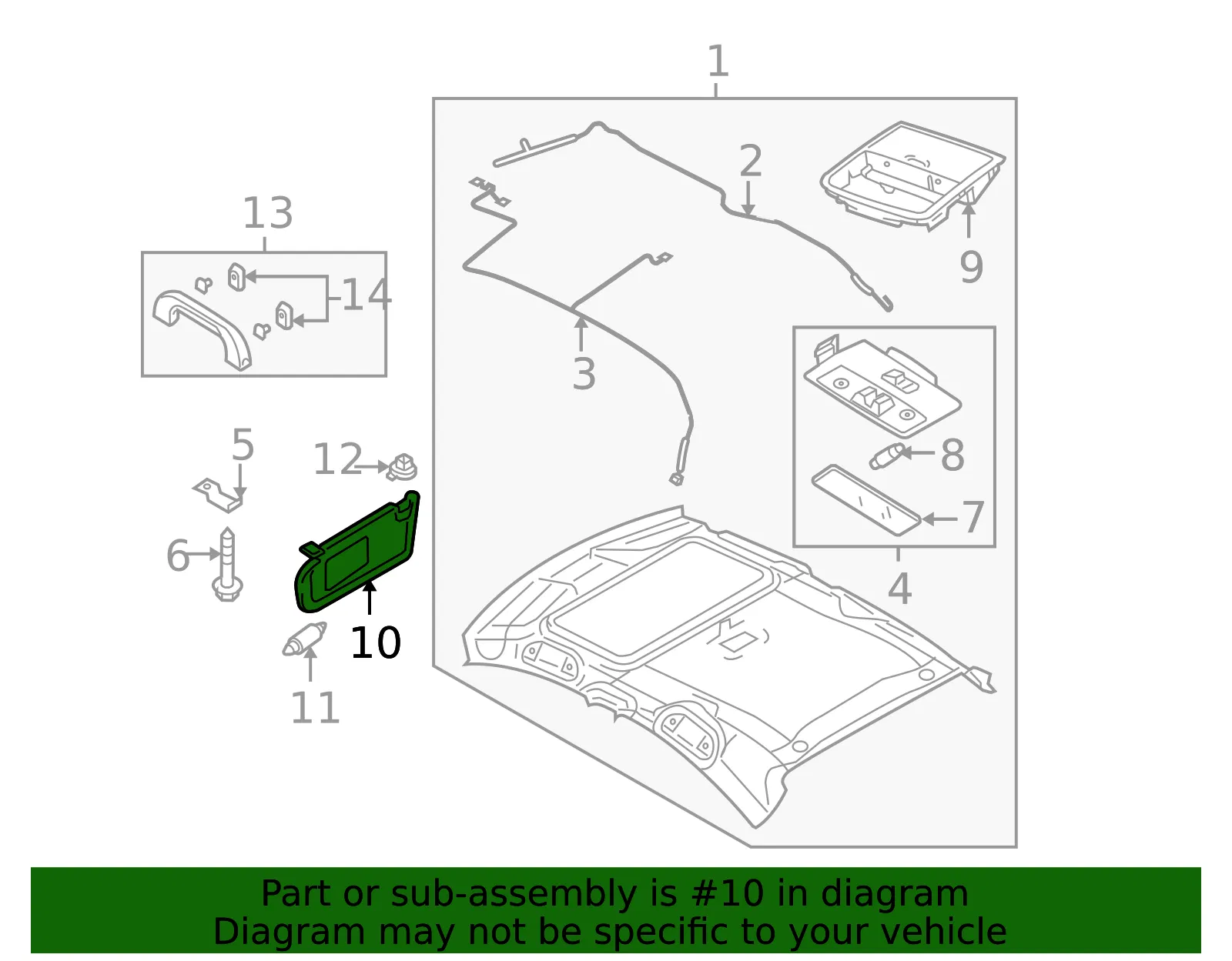 Sun-Visor - Driver's Side (LH) - Mazda (BBM3-69-320C-75) - view 3