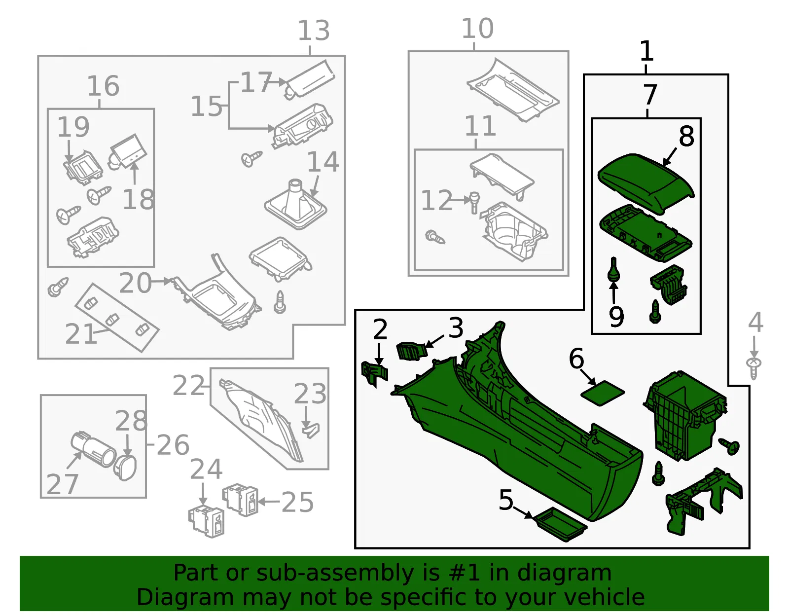 Console Assembly - Mazda (BBM4-64-420L-02) - view 3