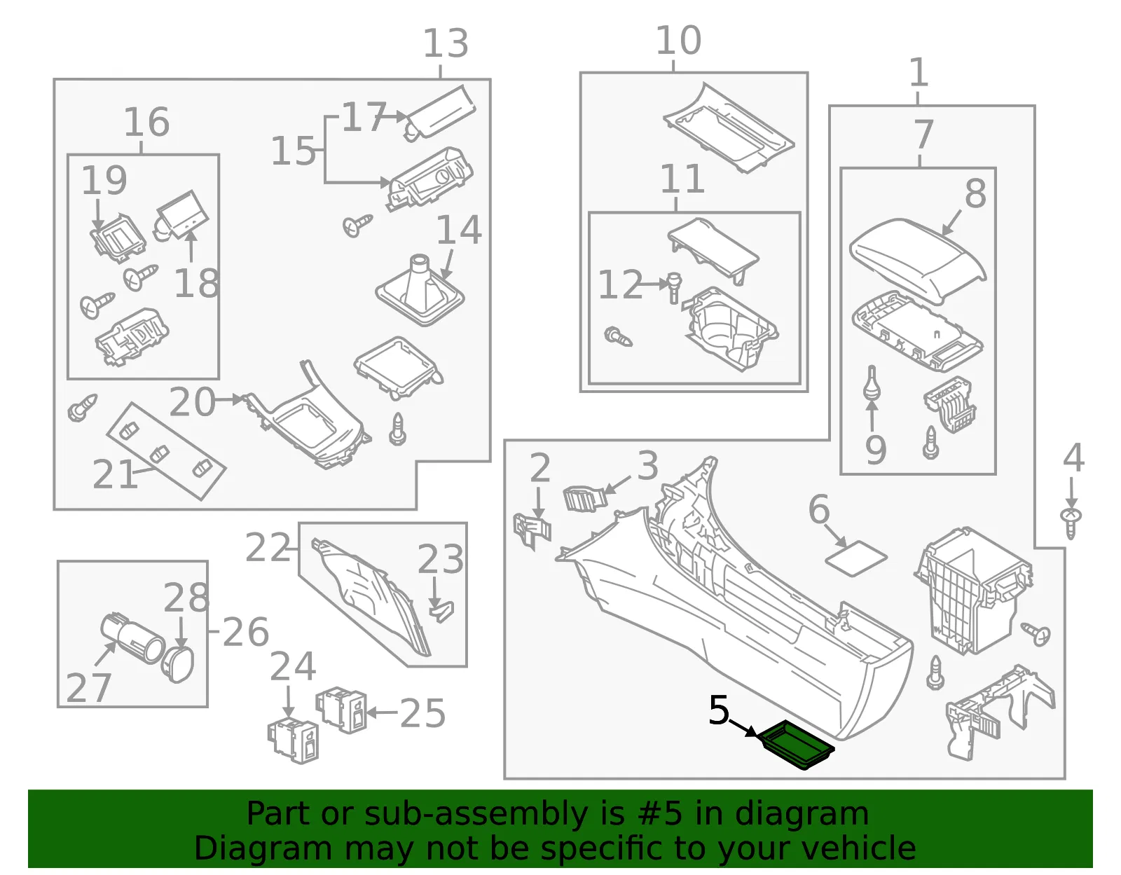 Console Compartment - Mazda (BBM4-64-50XA) - view 3
