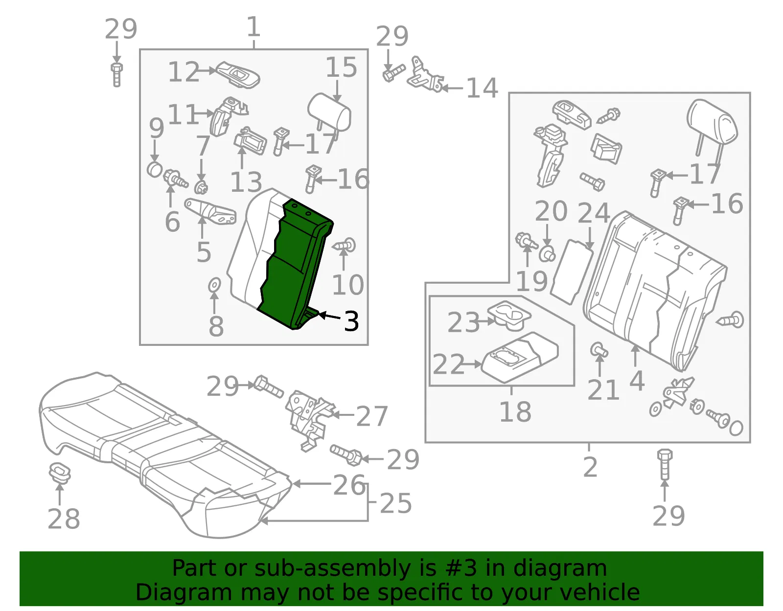 TRIM RT RR ST/BACK - MAZDA (BBM58840102) - view 2