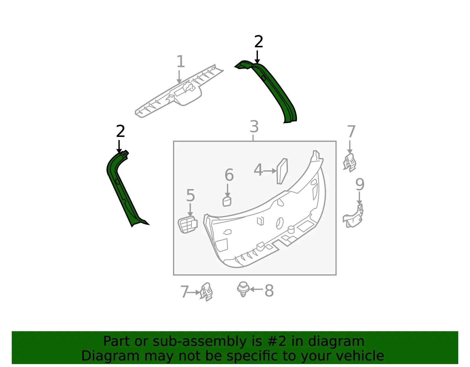 Side Trim - Driver's Side (LH) - Mazda (BBN9-68-950F) - view 2
