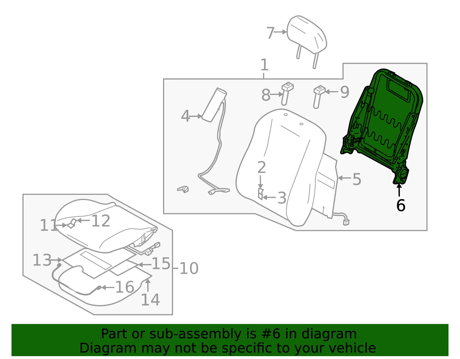 Seat Back Frame - Driver's Side (LH) - Mazda (BCN1-88-680) - view 2