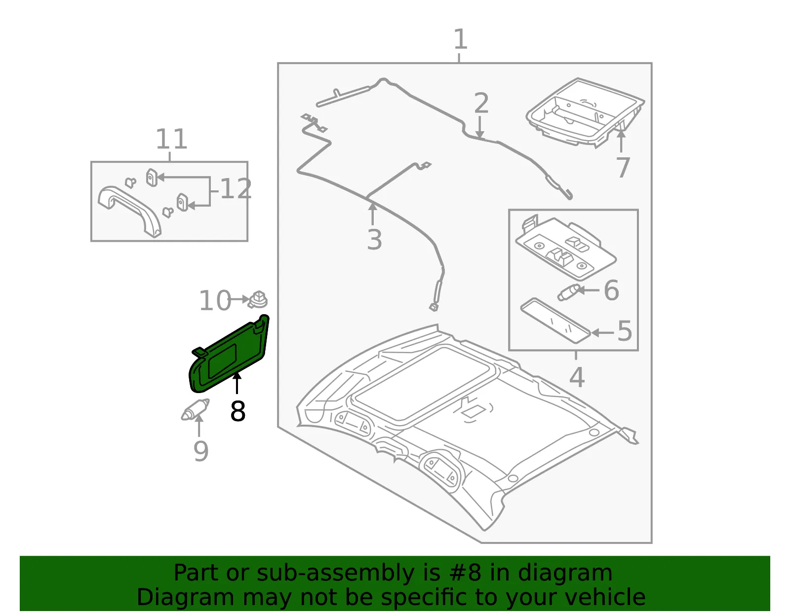 Sun-Visor - Passenger Side (RH) - Mazda (BCN6-69-270C-75) - view 3