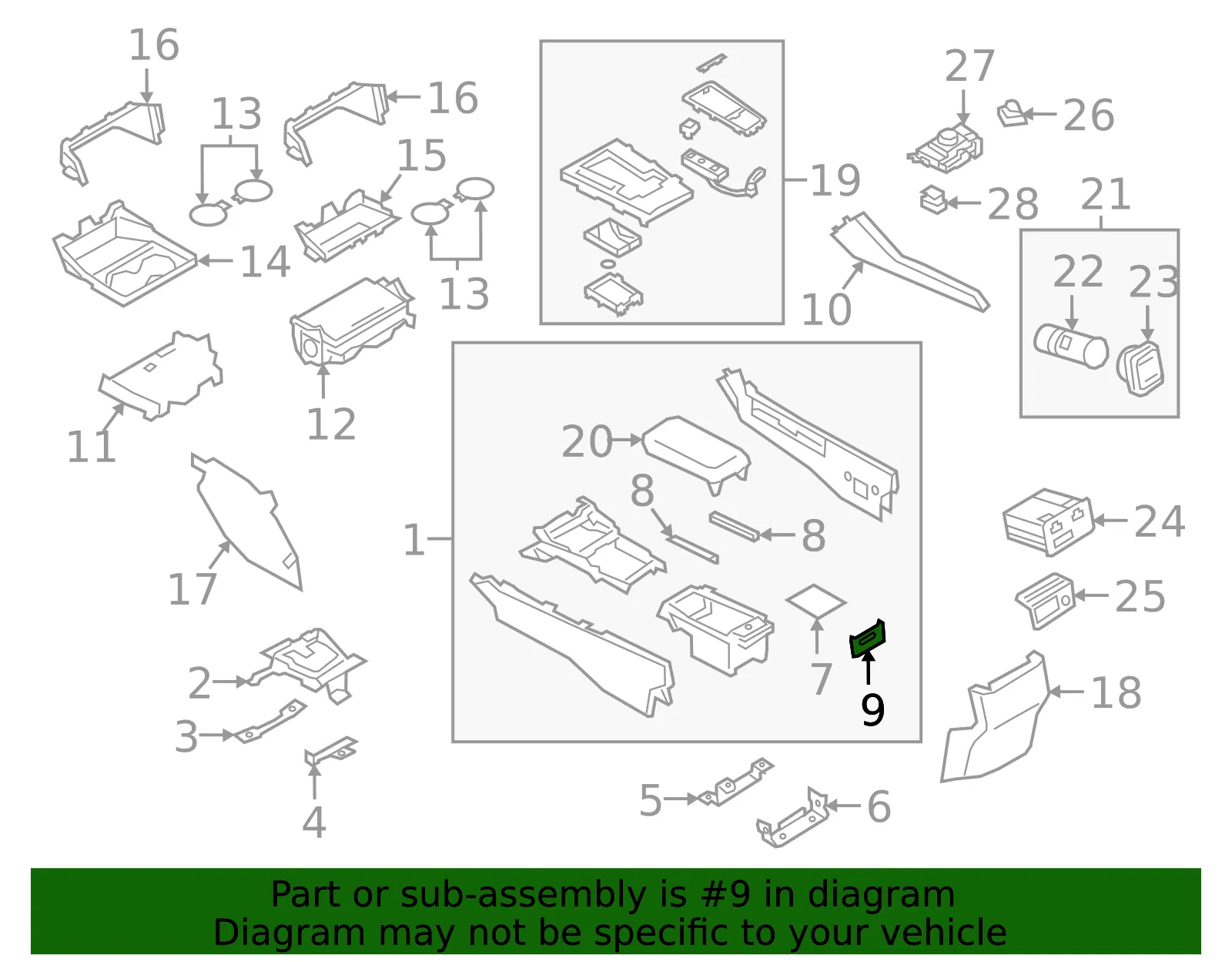 Console Bracket - Mazda (BDGF-64-433) - view 2