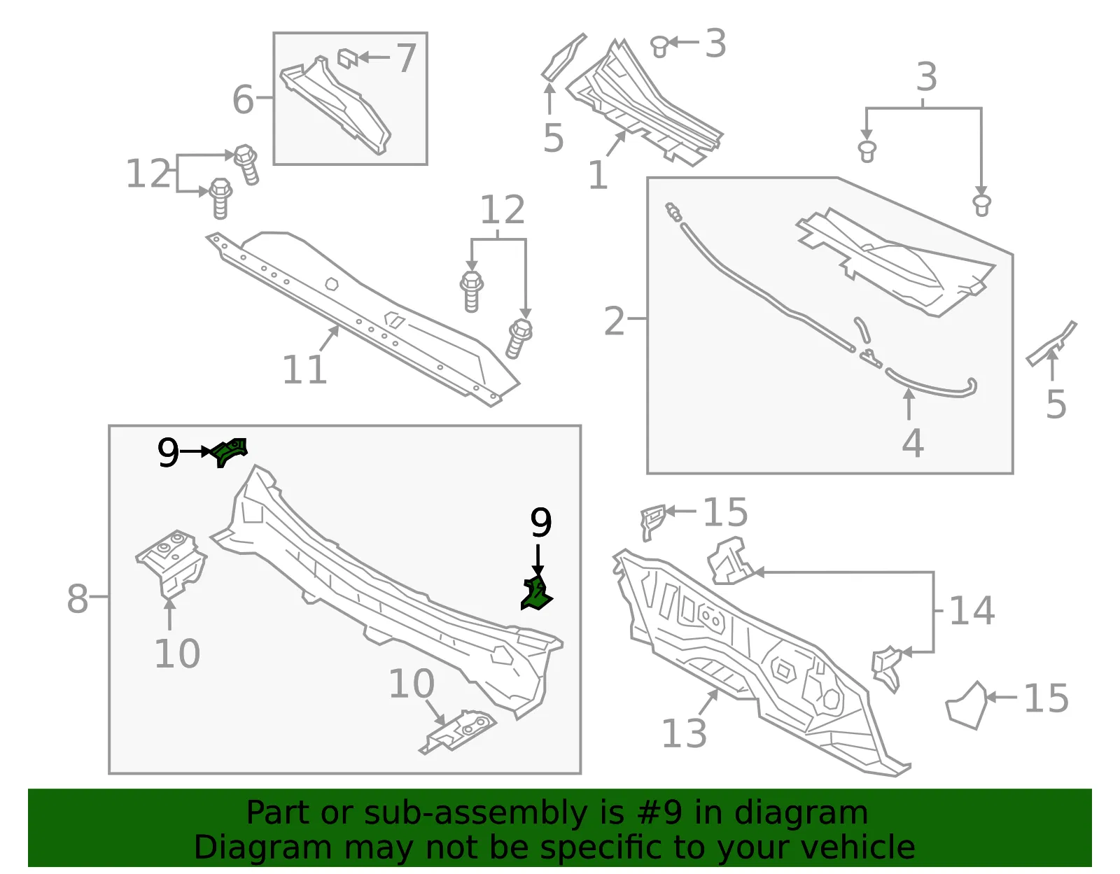 Upper Dash Panel Reinforcement - Passenger Side (RH) - Mazda (BDTS-53-577) - view 2