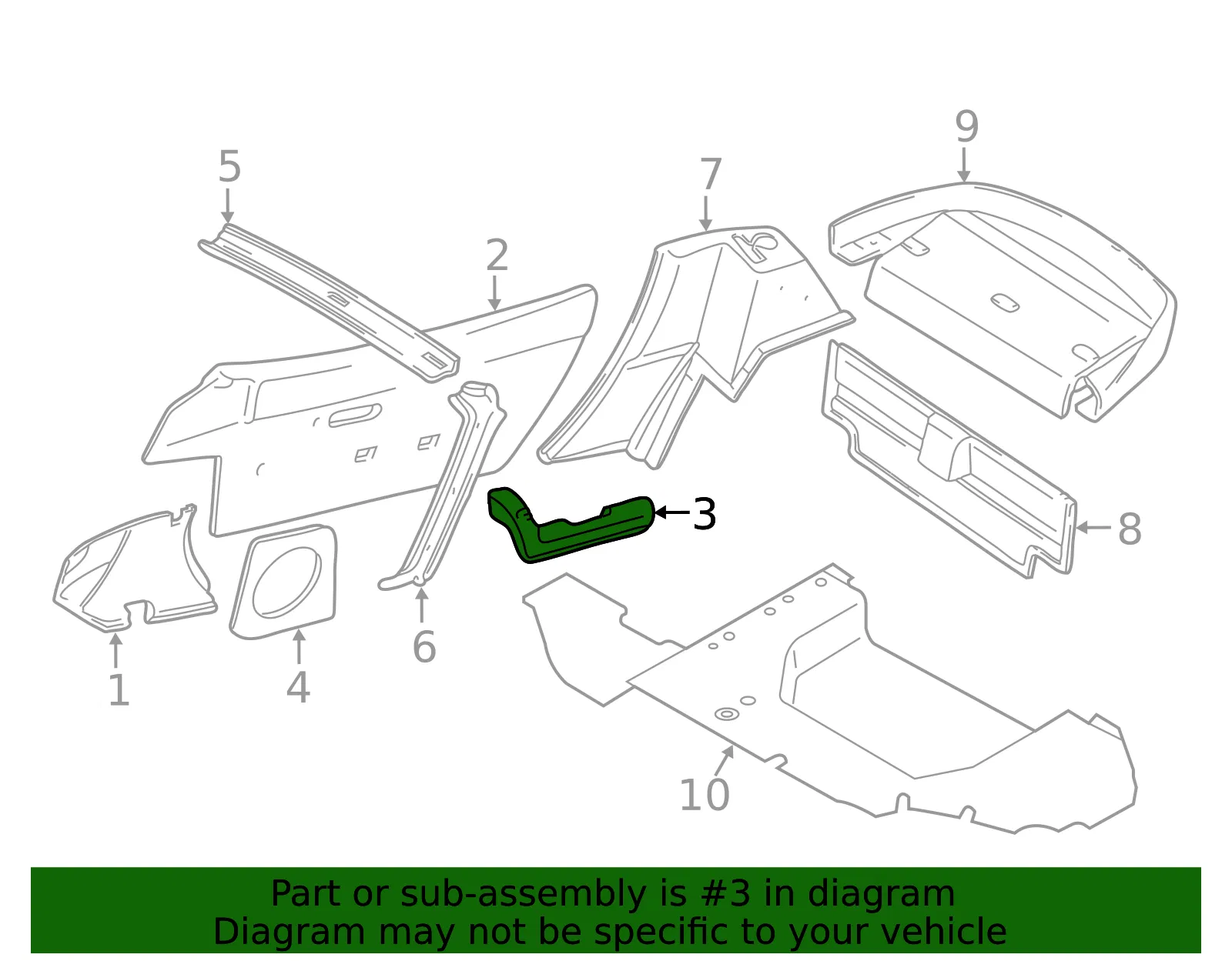 Armrest - Passenger Side (RH) - Mazda (BF70-69-370C-00) - view 2