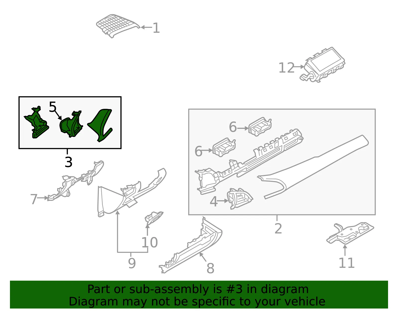 Instrument Panel Trim Panel - Mazda (BGKM-55-130B-18) - view 2