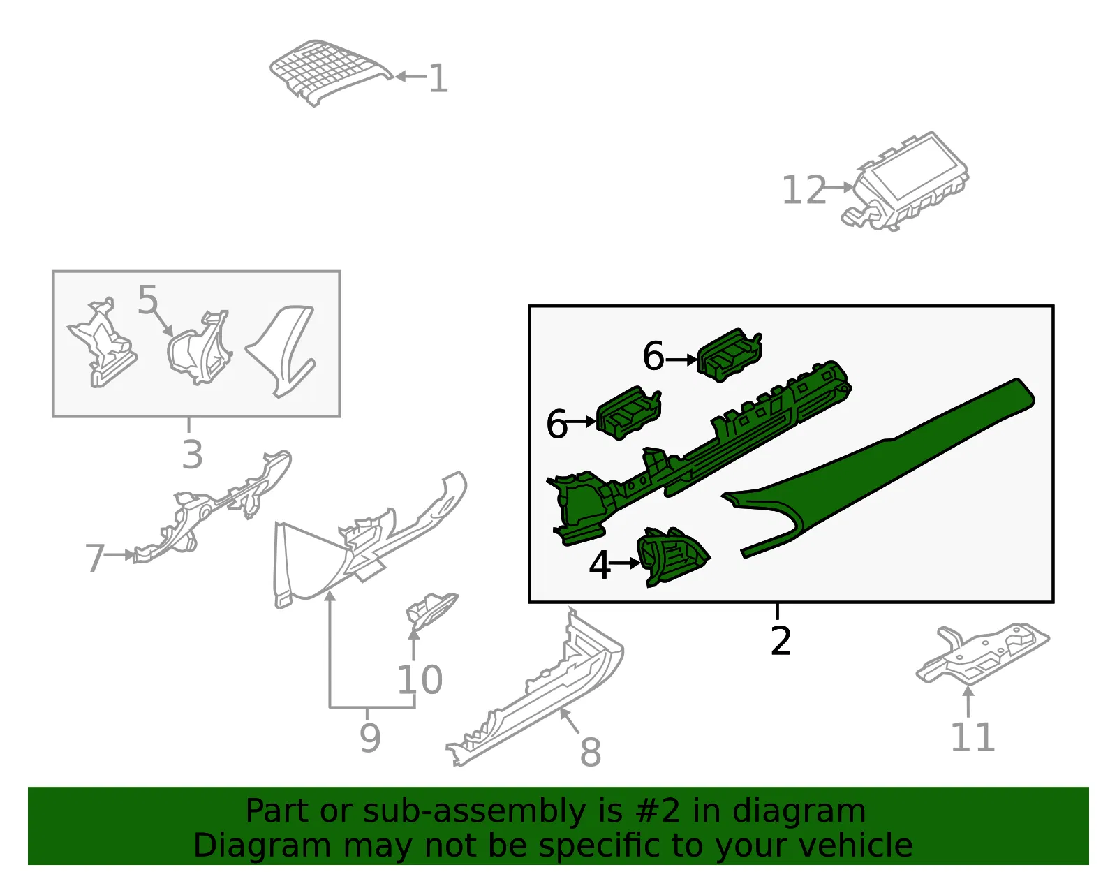 Instrument Panel Trim Panel - Mazda (BGKN-55-150B-39) - view 2