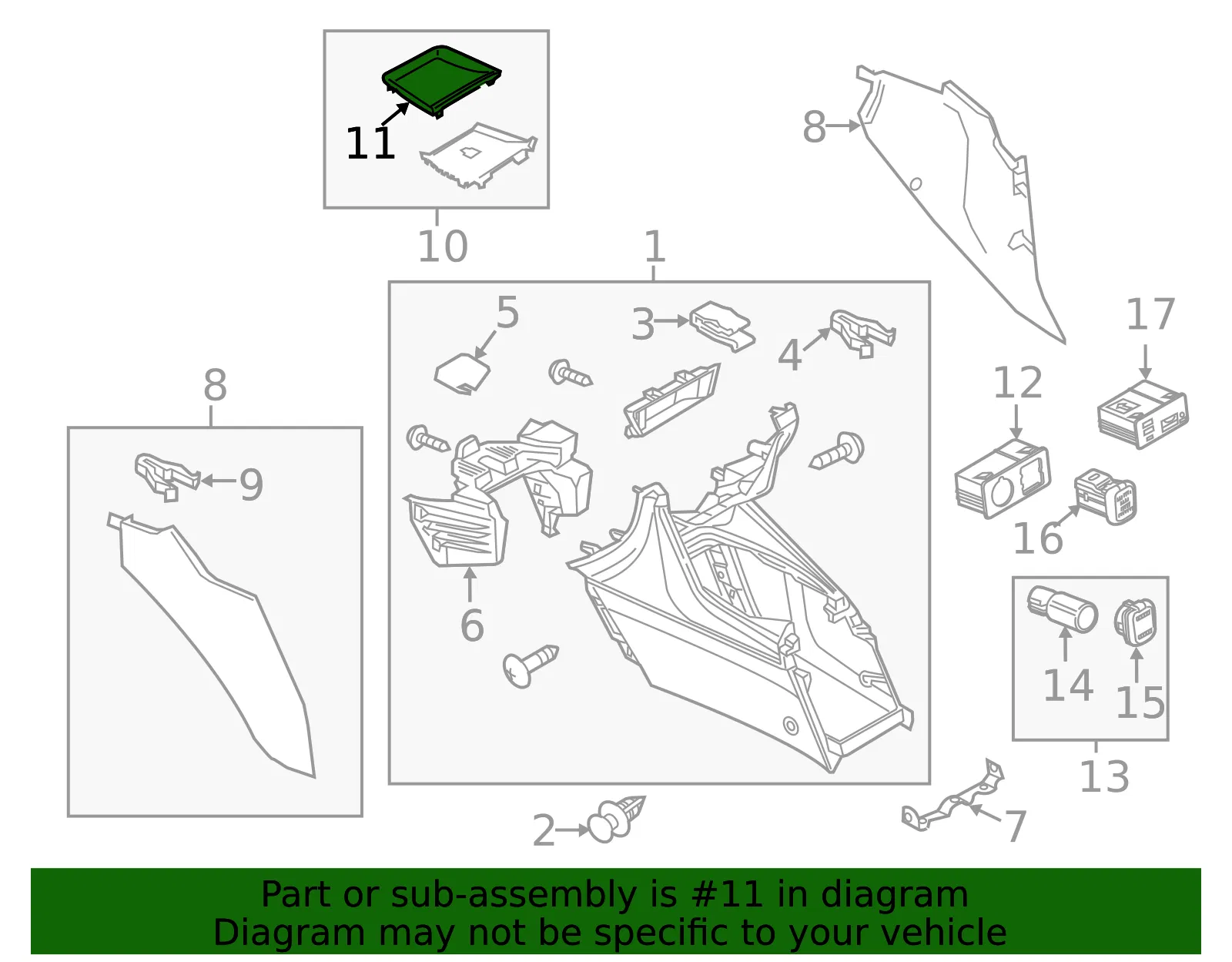 Console Mat - Mazda (BHN1-64-449) - view 3