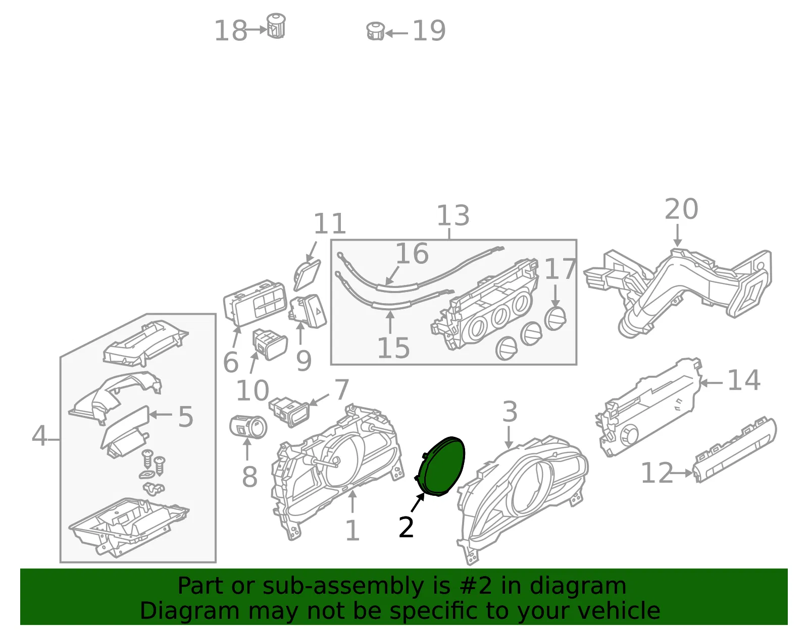 Instrument Panel Lens - Mazda (BHR1-55-447) - view 3