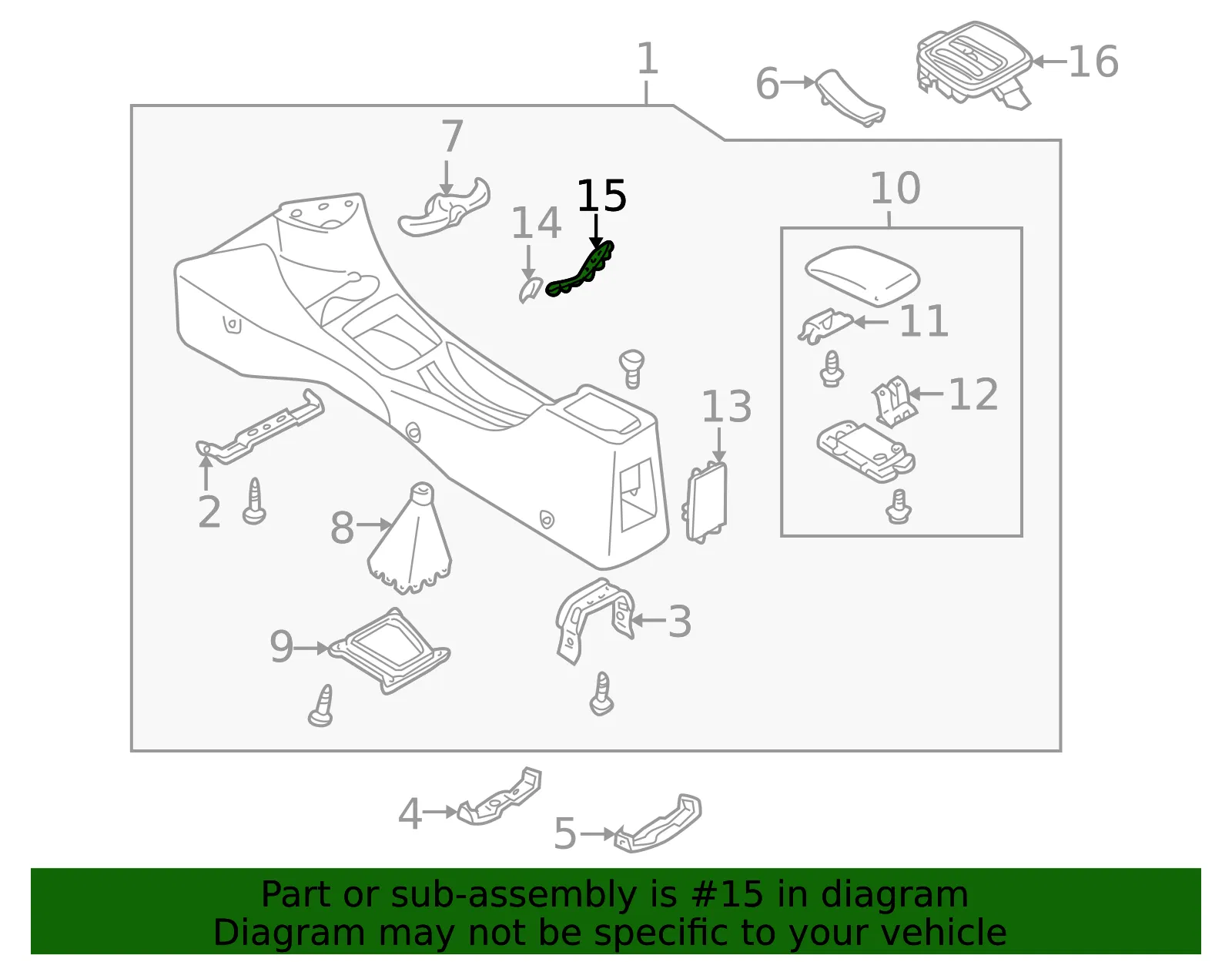 Boot Rr Console - MAZDA (BJ0J64432) - view 2