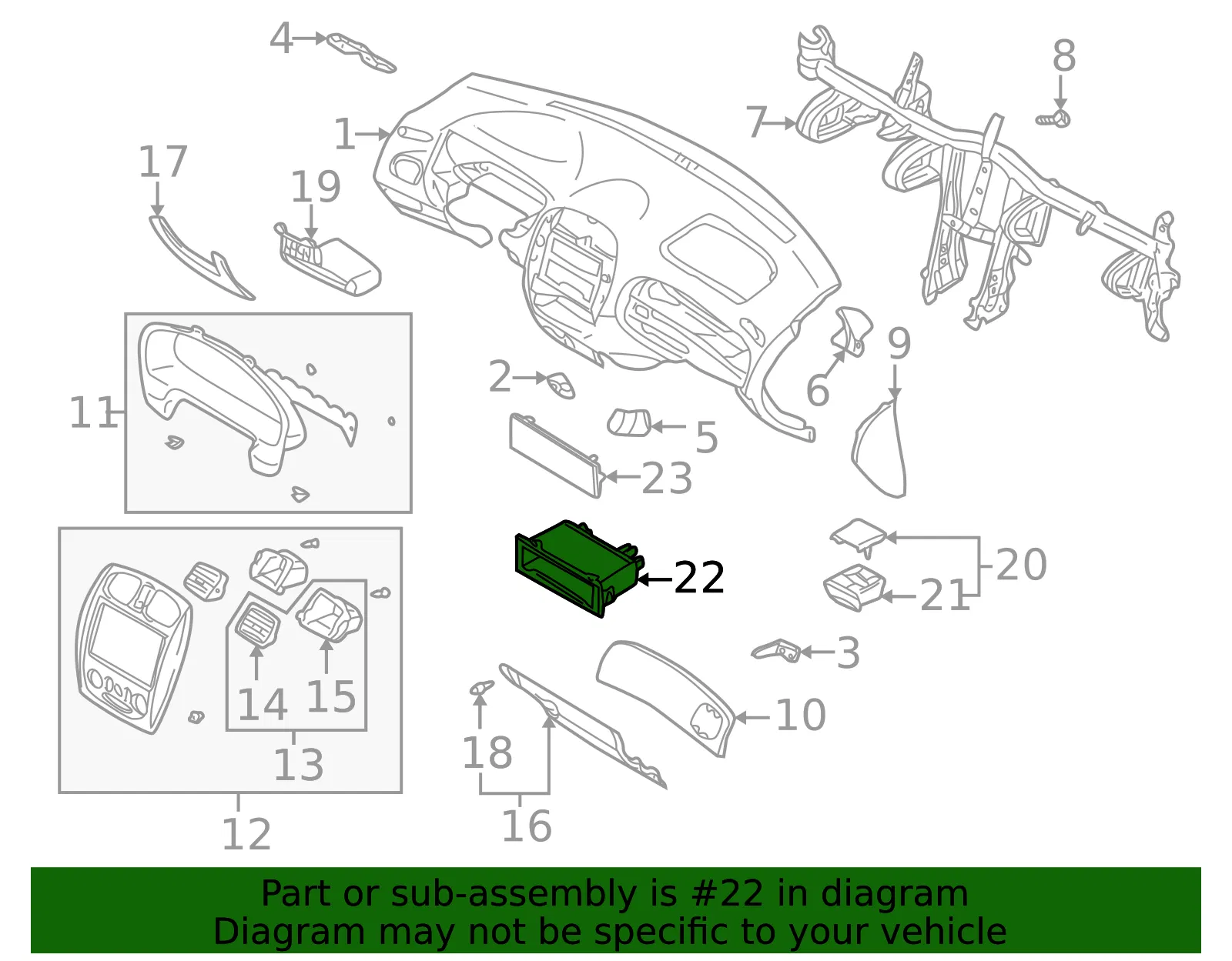 Instrument Panel Pocket - Mazda (BJ1H-66-9M0) - view 3